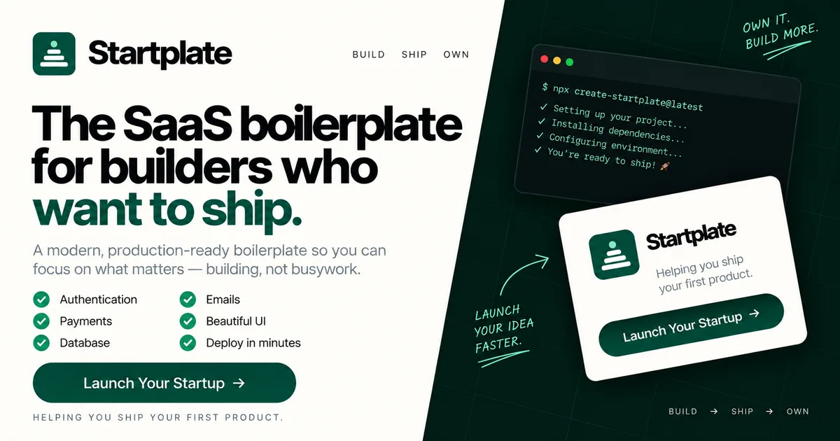 Startplate screenshot